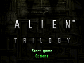 Alien Trilogy title screen for Playstation
